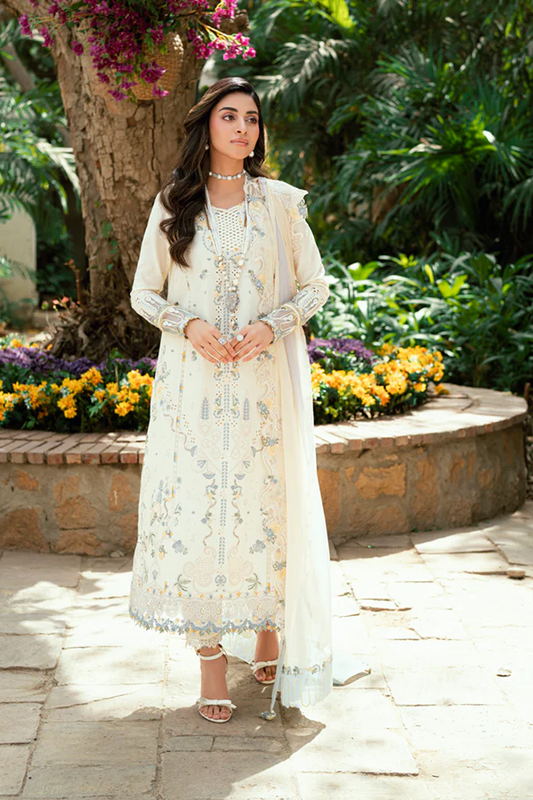 Qalamkar Luxury Lawn Unstitched Embroidered 3Pc Suit SB-09 ADEENA