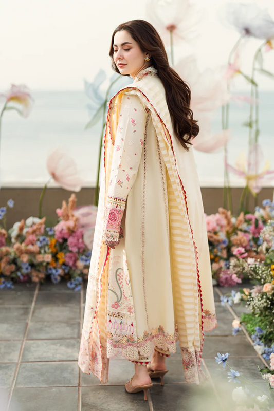 Qalamkar Luxury Lawn Embroidered Unstitched 3 Pc FK-14 SCARLETT
