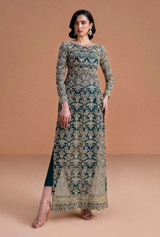 Kanwal Malik Luxury Net Embroidered 3 Piece Unstitched - Zaira