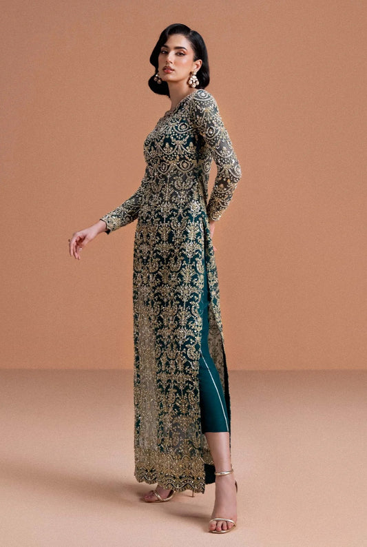 Kanwal Malik Luxury Net Embroidered 3 Piece Unstitched - Zaira