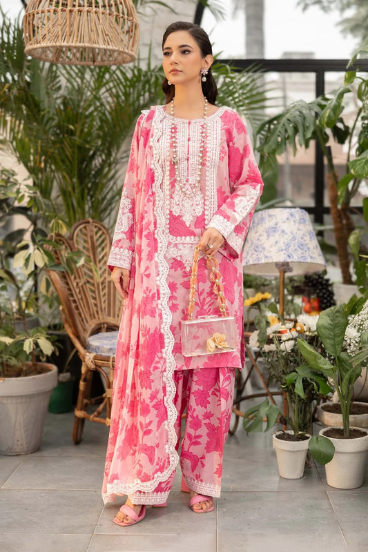 Maria.B Luxury Lawn Embroidered 3 Piece Unstitched DW-EF25-124