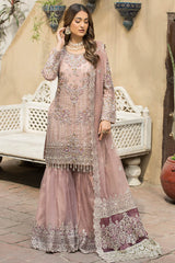 Imrozia Peach Gharara Collection Net Replica