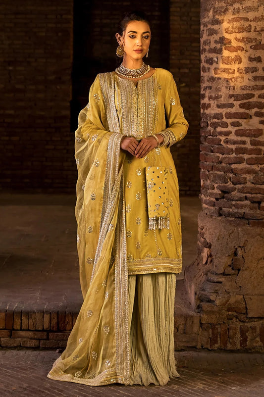 Erum Khan - Dil Araa - Luxury Raw Silk Embroidered 3 Piece Unstitched