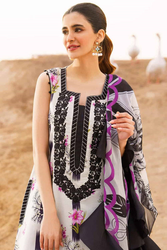 Asifa Nabeel Luxury Lawn Embroidered 3 Piece Unstitched Echo Meraki