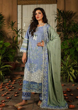 Elaf Premium Embroidered Lawn Unstitched 3Pc Suit EKW-4B AFSANA