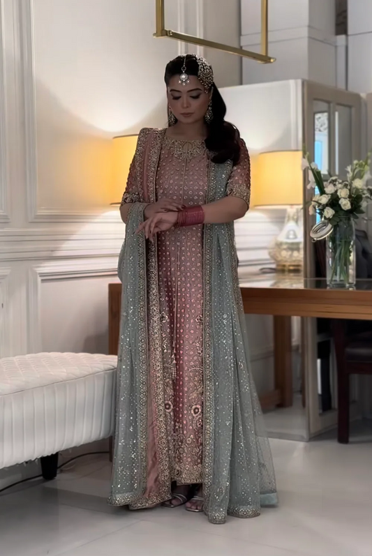 Haris Shakeel Luxury Wedding Festive Maysori Hand Emblishment Collection IQRA-06 with 2 duppatas