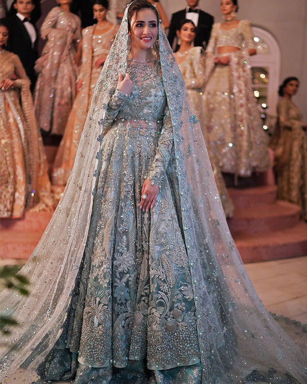 Elan Wedding Couture Wearing By Sana Jawed Unstitched 3 Pieces Net Embroidered