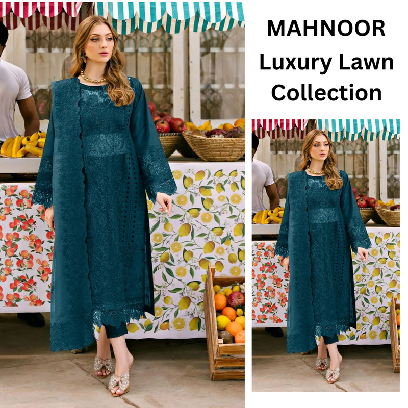 Mahnoor Luxury Lawn Embroidered Collection Unstitched ZINC