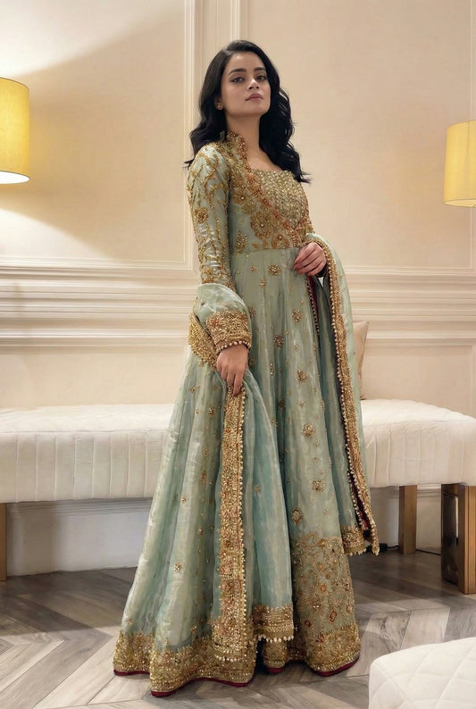 Haris Shakeel Luxury Myssory Embroidered 3 Piece Unstitched UROOJ HS-70