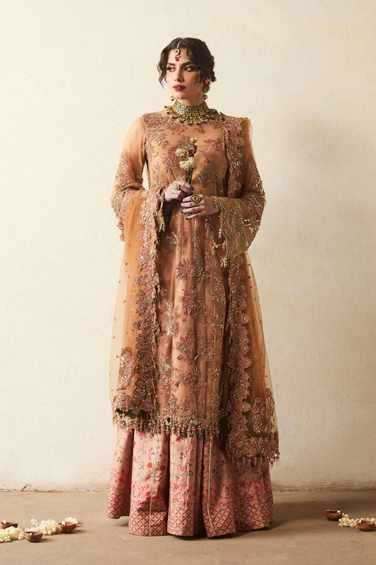 Hussain Rehar Luxury Pure Organza Hand Emblishment Suit RAITLA