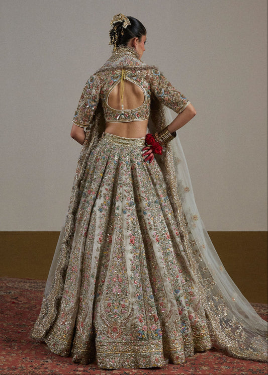 Hussain Rehar Luxury Net Embroidered 3 Pc Unstitched Suit-Sawara