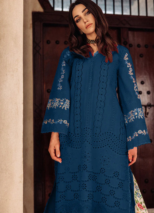 Saira Rizwan Blue Luxury Chikankari Luxury Lawn Collection