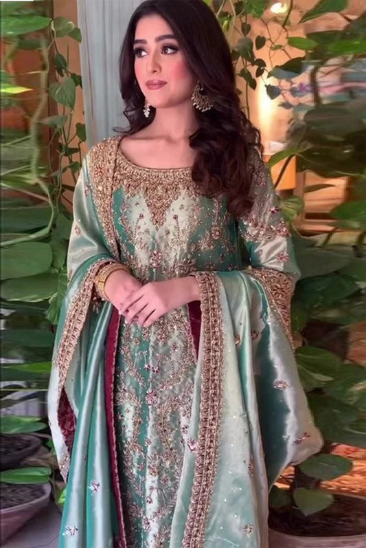 Haris Shakeel Luxury Myssory Embroidered 3 Piece Unstitched - 20736