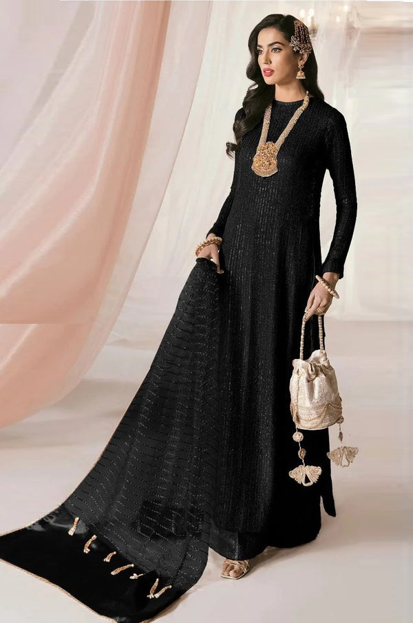 Nilofer Shahid Luxury Pret - Black Ecstasy Unstitched