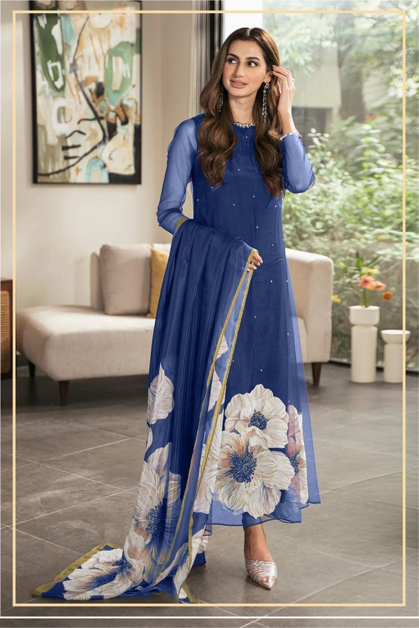 Lulusar Blue Silk Formal Collection Replica