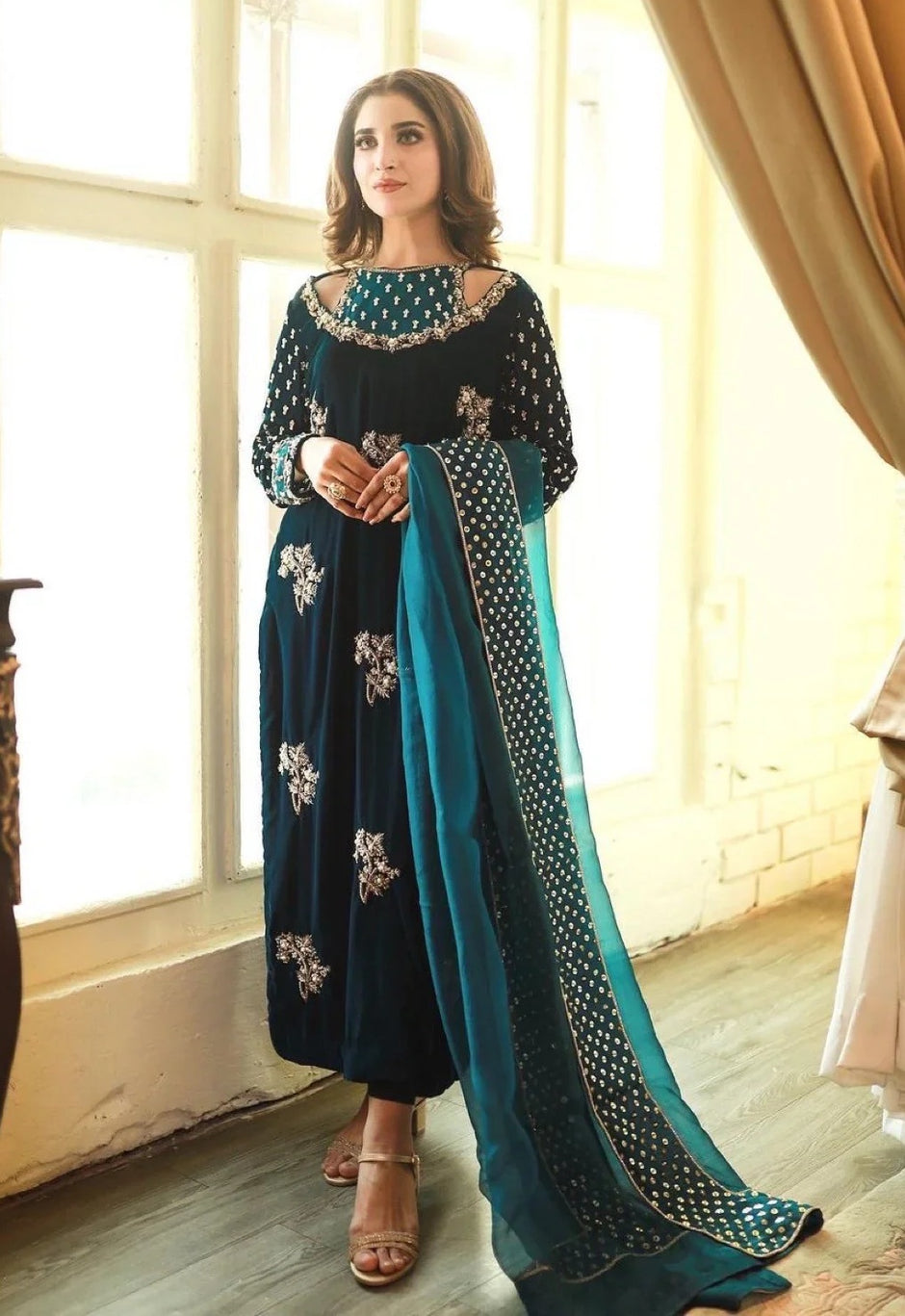 Blue Pakistani Maxi Dress - Afrozeh La Fuchsia Formals '23 - YALE