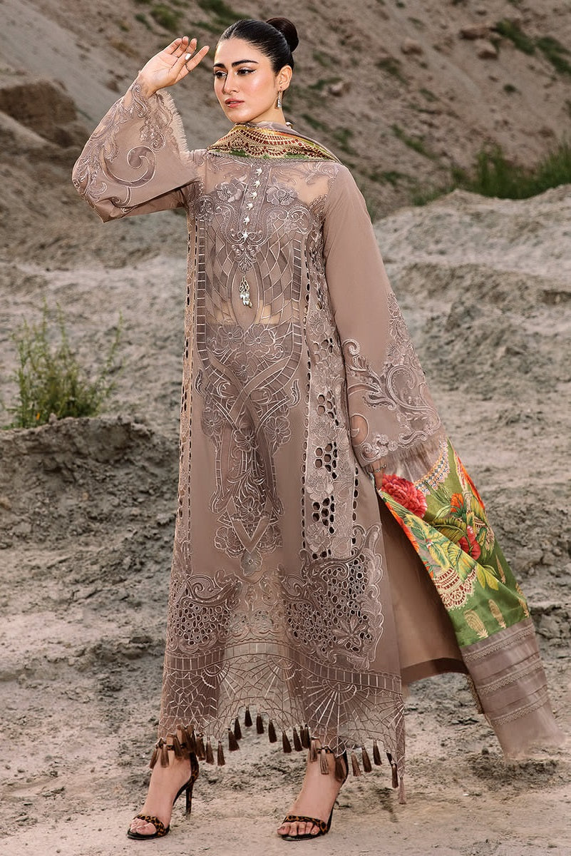 Bin Ilyas Luxury Embroidered Lawn Collection Unstitched Brown WQ-24