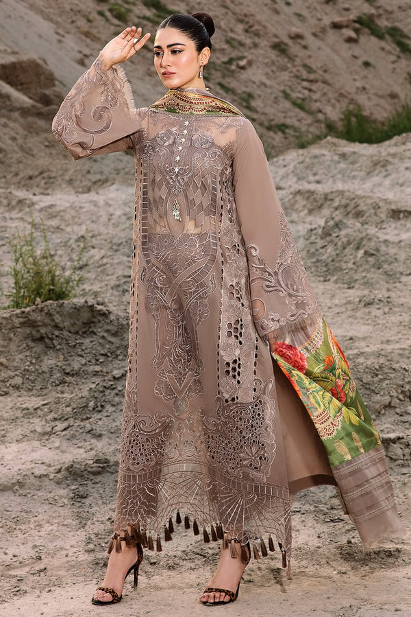 Bin Ilyas Luxury Embroidered Lawn Collection Unstitched Brown WQ-24