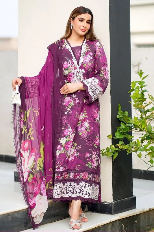 Aneelas - Luxury Lawn Embroidered 3 Piece Unstitched - D-056-A