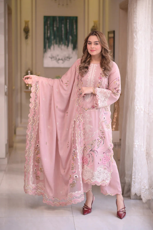Aneelas - Luxury Lawn Embroidered Unstitched 3 Piece - WLUX-10-A