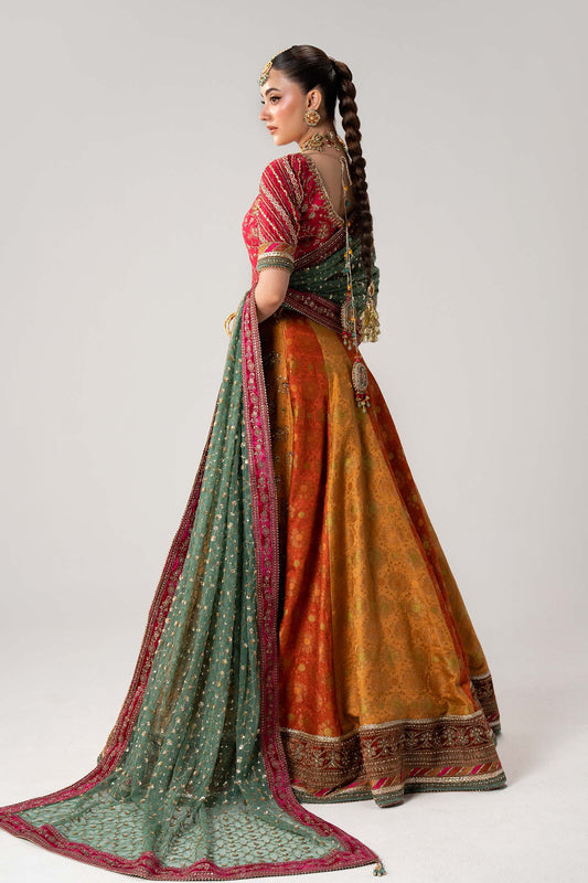 Maria B MC-26V1-14 Merjan Luxury Embroidered Raw Silk 3Pc Unstitched Suit PA-197