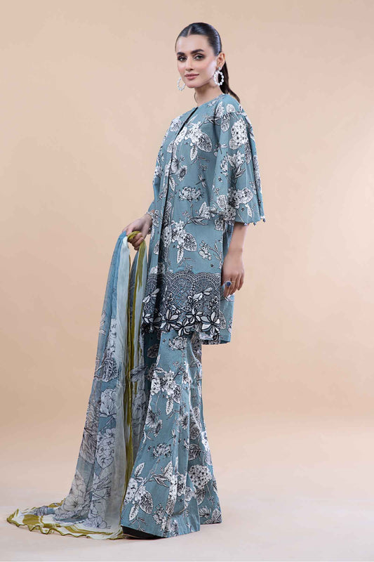 Maria.B MPT-1908-B Luxury Embroidered Lawn Unstitched 3Pc Suit PA-184
