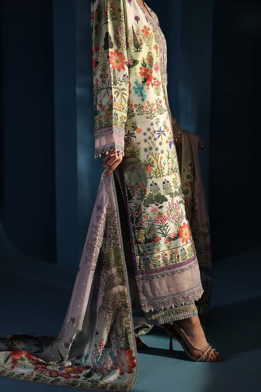 Maria.B - Luxury Silk Embroidered 3 Piece Unstitched - MPS-W25-06-Pista