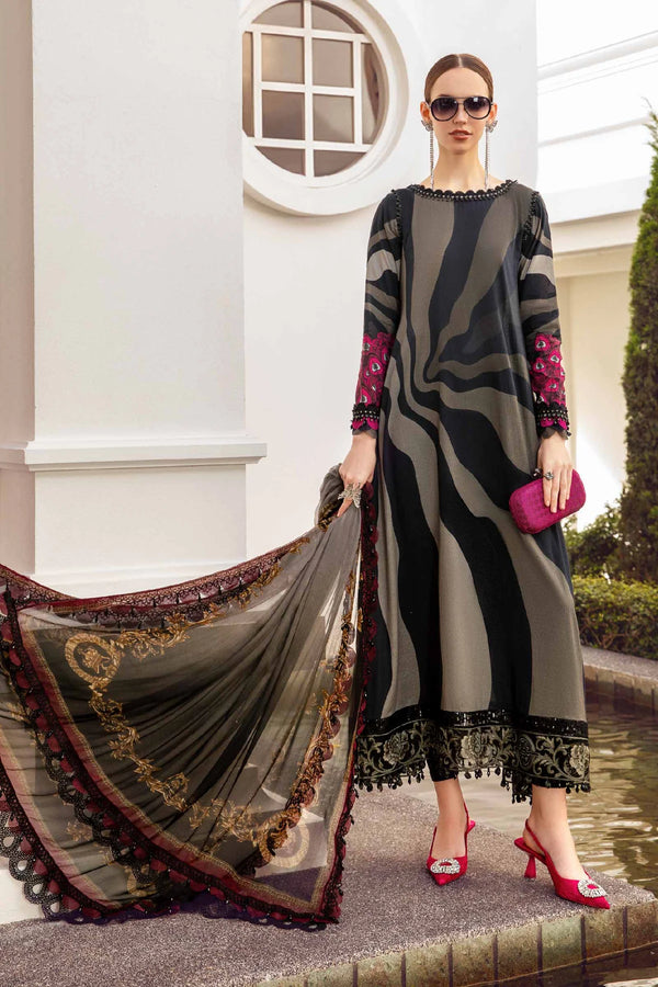 Maria.B MPrints Luxury Unstitched Lawn MPT 1906 B Black