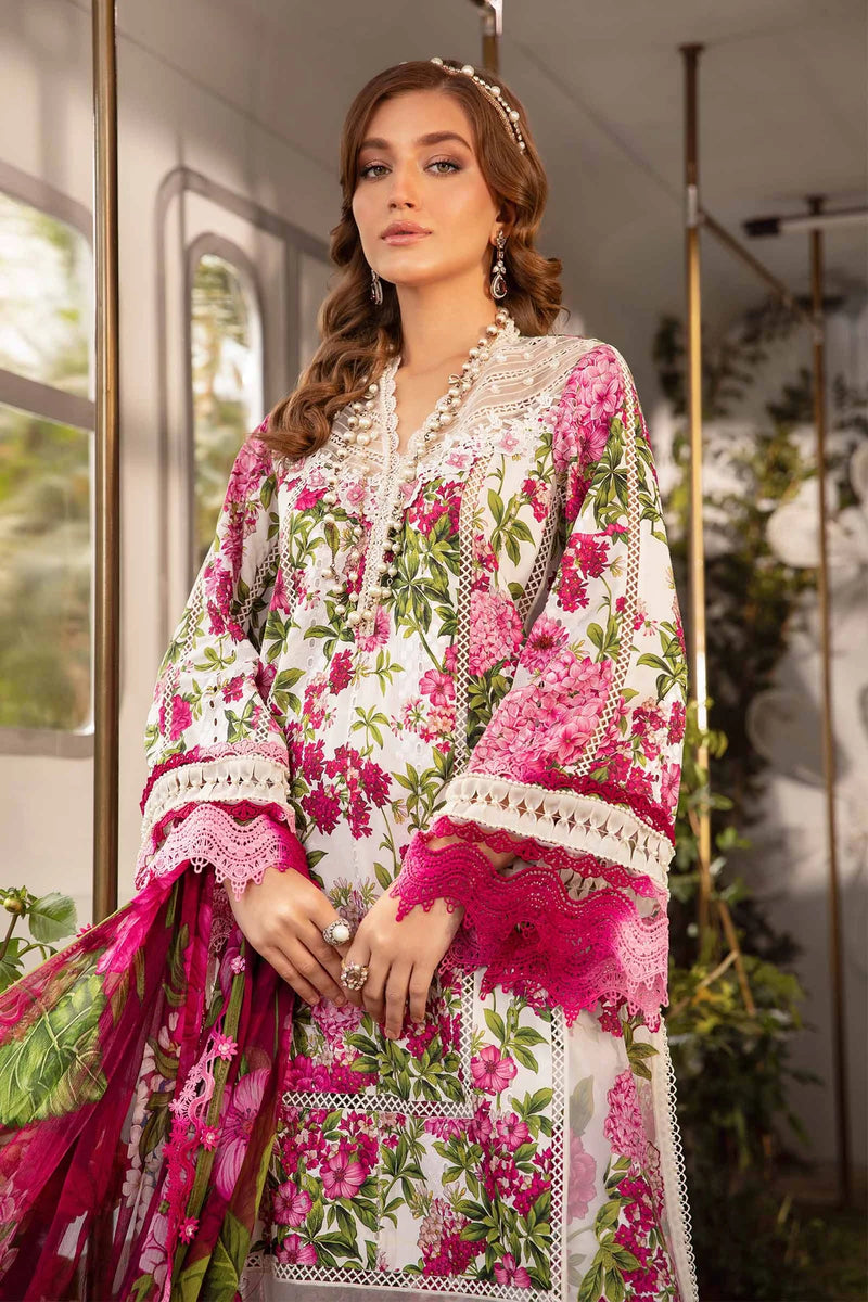 Maria.B Luxury Lawn 3 Pieces Unstitched M.Prints MPT-2102-A Pure Chiffon Duppatta