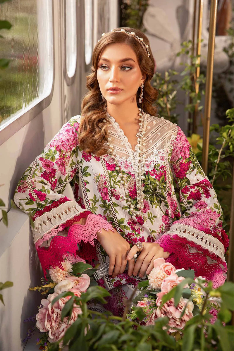 Maria.B Luxury Lawn 3 Pieces Unstitched M.Prints MPT-2102-A Pure Chiffon Duppatta