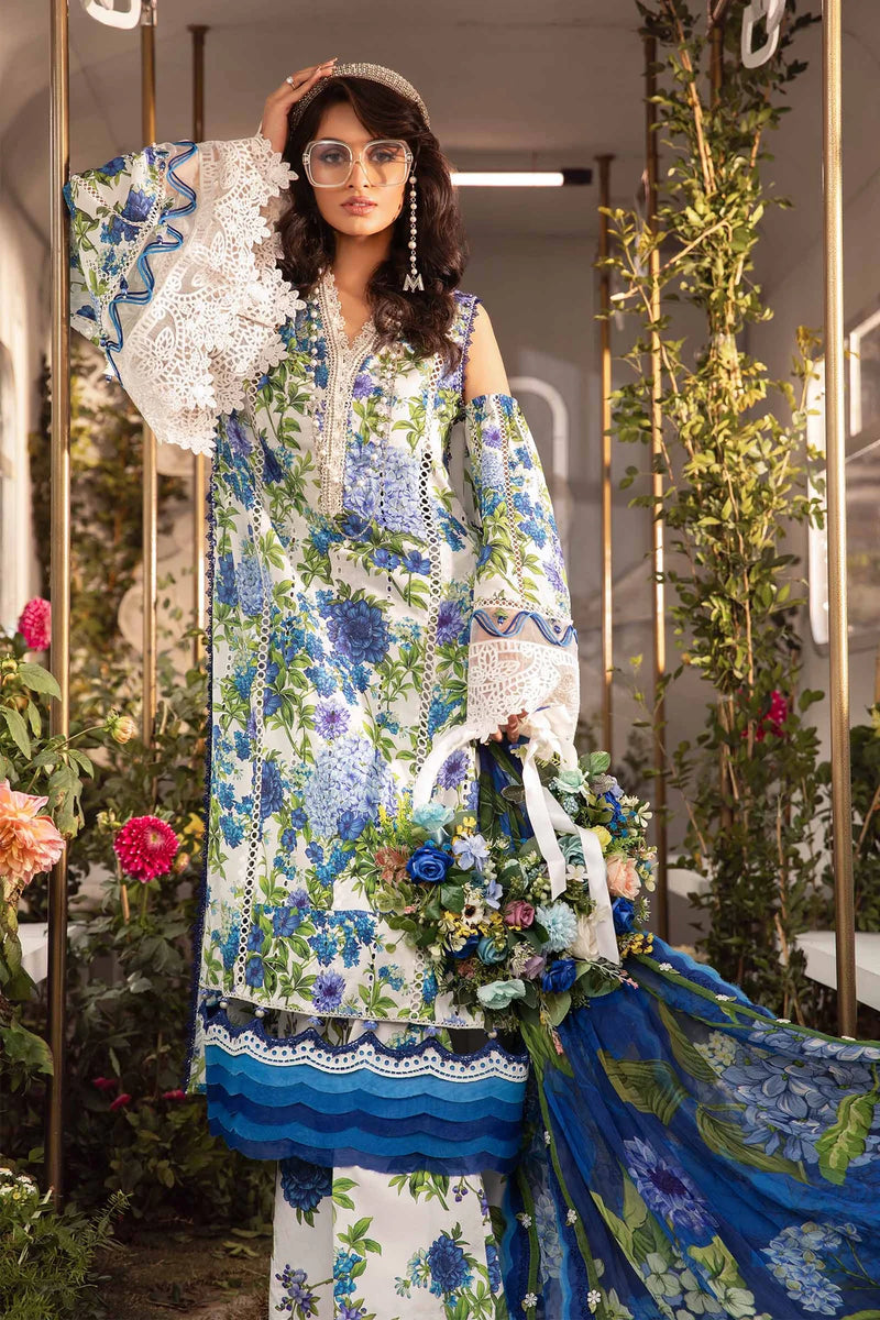 Maria.B Luxury Lawn 3 Pieces Unstitched M.Prints MPT-2102-B Pure Chiffon Duppatta