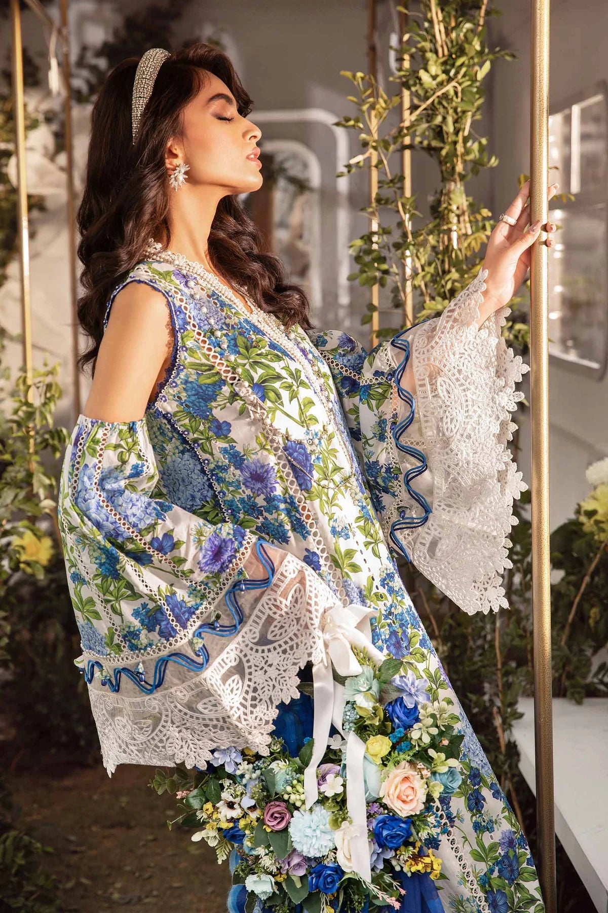 Maria.B Luxury Lawn 3 Pieces Unstitched M.Prints MPT-2102-B Pure Chiffon Duppatta