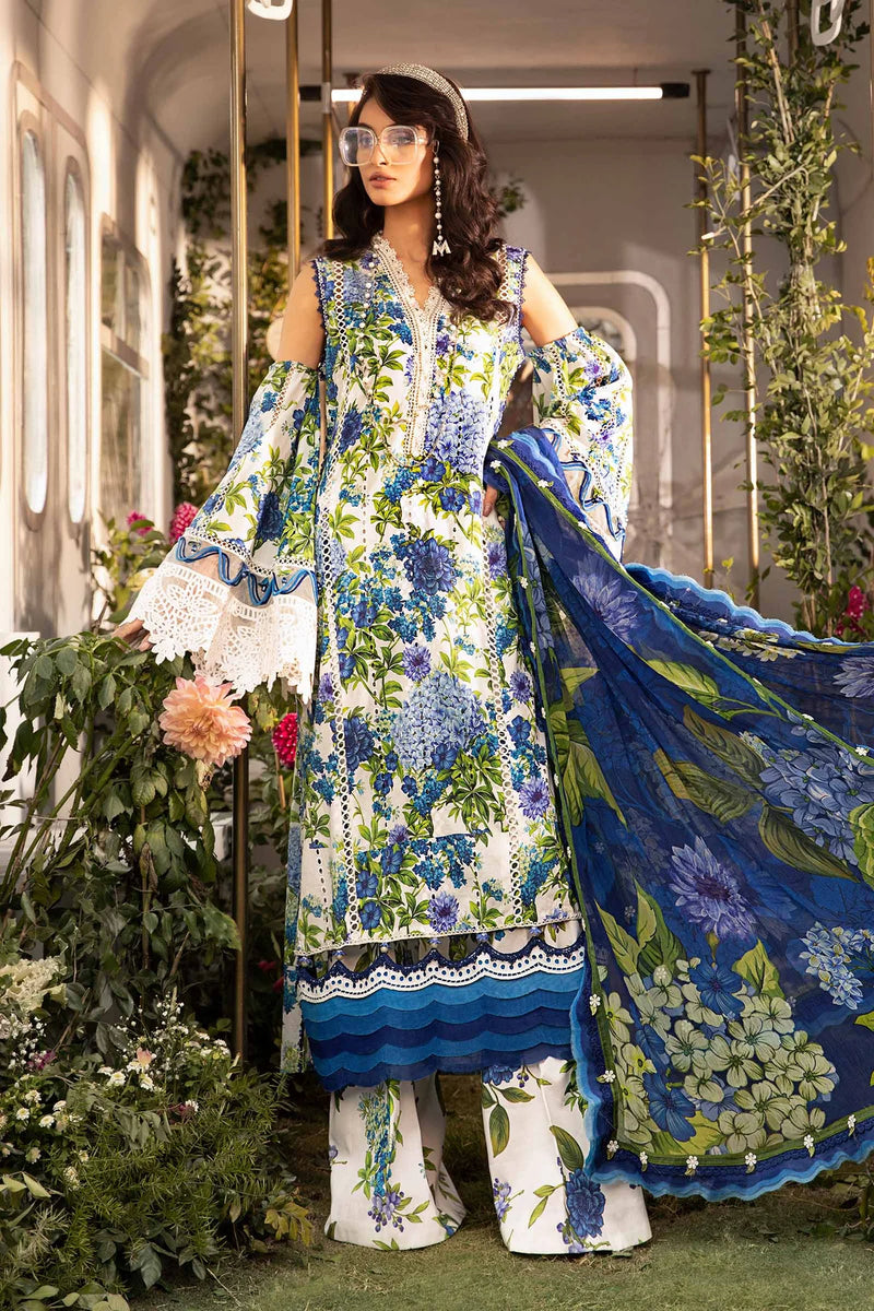 Maria.B Luxury Lawn 3 Pieces Unstitched M.Prints MPT-2102-B Pure Chiffon Duppatta