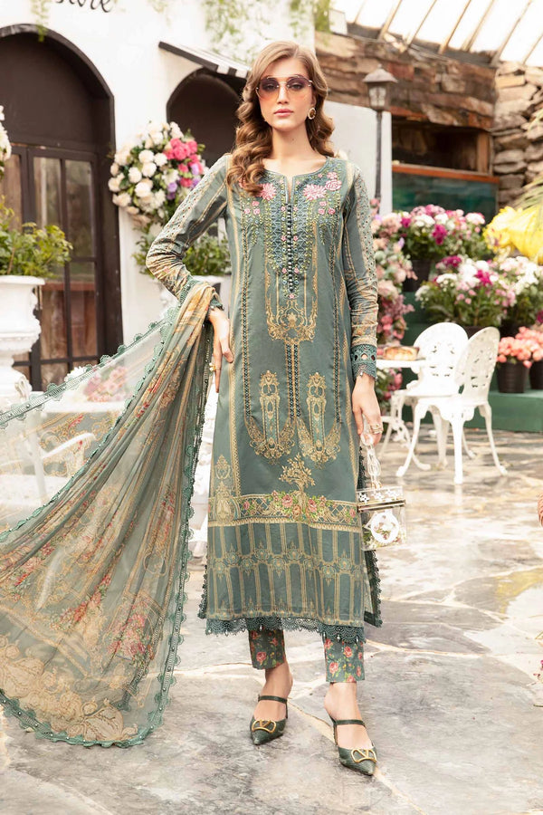 Maria.B M.Prints Unstitched Embroidered Lawn 3Pc Suit MPT-2104-B