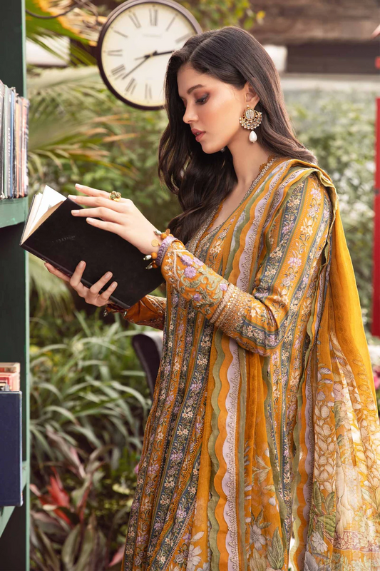 Maria.B MPRINTS 3 Piece Unstitched Luxury Lawn Suit MPT-2107-A