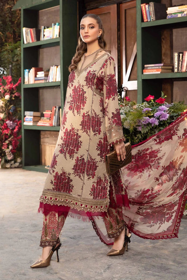 Maria.B MPrints Unstitched Embroidered Lawn 3Pc Suit MPT 10-A
