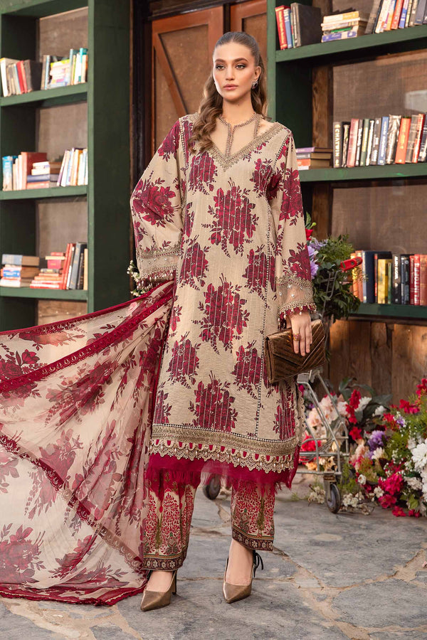 Maria.B MPrints Unstitched Embroidered Lawn 3Pc Suit MPT 10-A