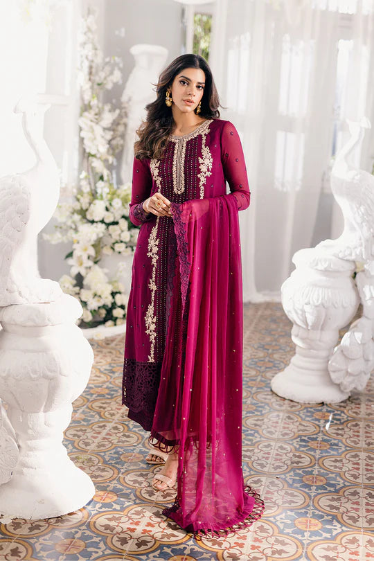 Azure Luxuy Chiffon Embroidered Collection Unstitched Merlot Muse