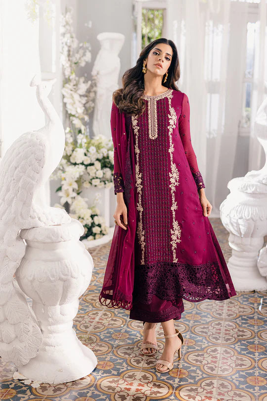 Azure Luxuy Chiffon Embroidered Collection Unstitched Merlot Muse