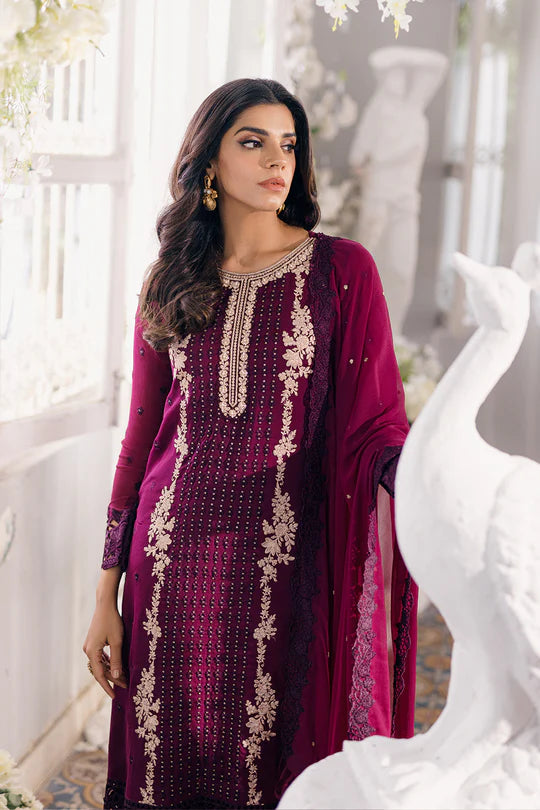 Azure Luxuy Chiffon Embroidered Collection Unstitched Merlot Muse