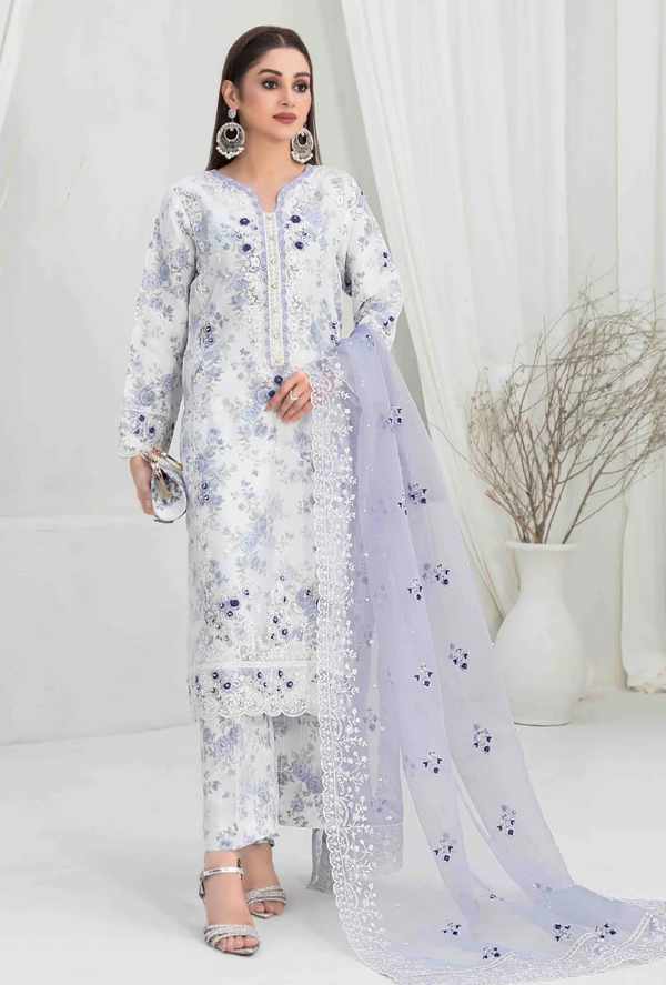 Tawakkal Heavy Embroidered Organza Suits D-1474 Sehba