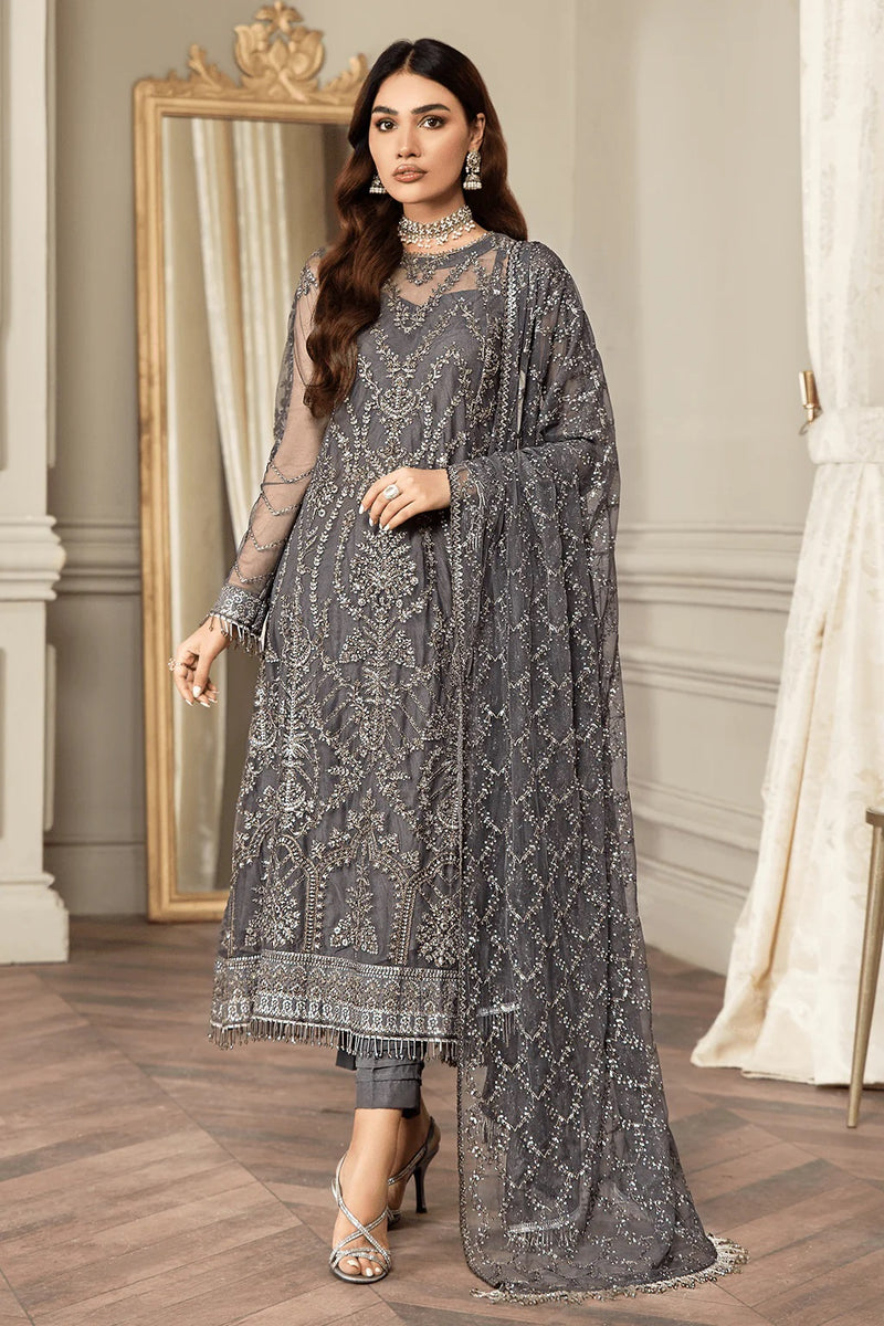 ZARIF Mehroze Festive Formals Unstitched Suit ZMF-07 STORM GREY