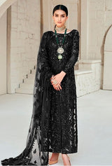 Maryam Hussain Black Formal Wear Net Collection 3 Pieces Unstitched
