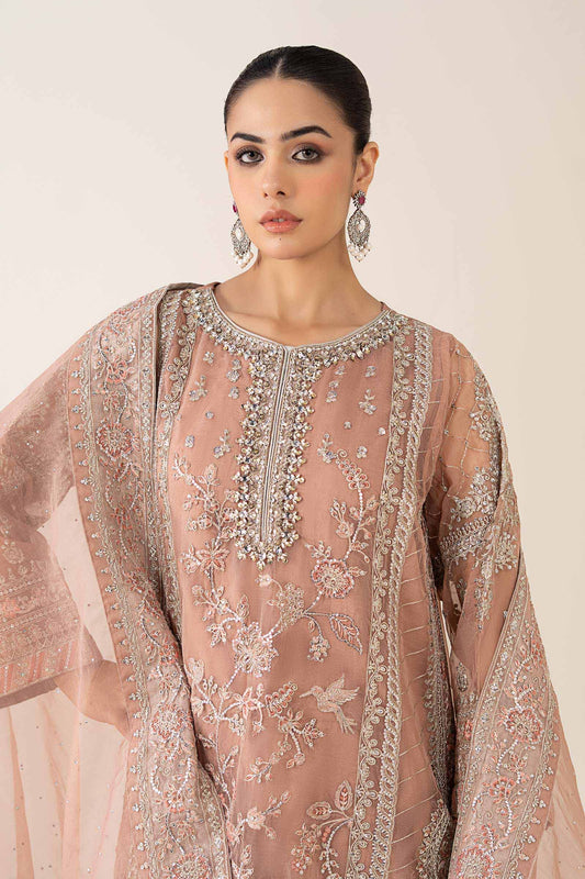 Maria.B - Luxury Lawn Embroidered 3 Piece Unstitched - SF-08-Peach