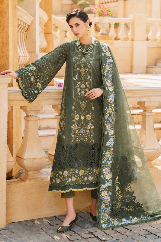 Baroque Embroidered Luxury Lawn Unstitched 3Pc Suit BQU - D10