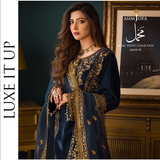 Makhmal By Asim Jofa Embroidered Velvet Suits Unstitched 3 Piece AJ21MR AJMR-09 - Winter Collection