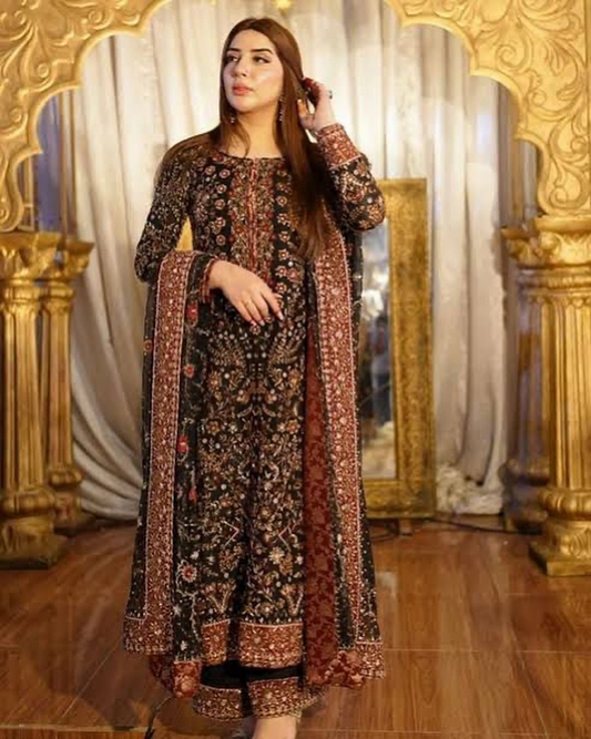 Haris Shakeel Wedding Festive Luxury Hand Embroidered Raw Silk SHAYAANA