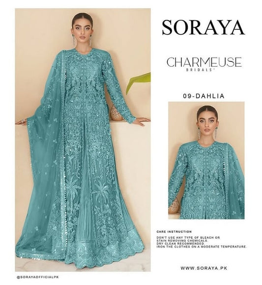 Soraya – Couture Dahlia Unstitched 3 Pieces Net Emroidered Bridal Wedding