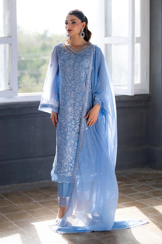 Azure - Luxury Chiffon Embroidered 3 Piece Unstitched - Twilight Ash