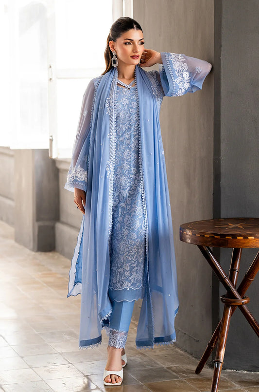Azure - Luxury Chiffon Embroidered 3 Piece Unstitched - Twilight Ash